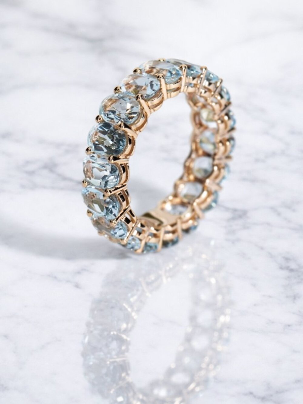 Size 8 "Caspian" Aquamarine Ring